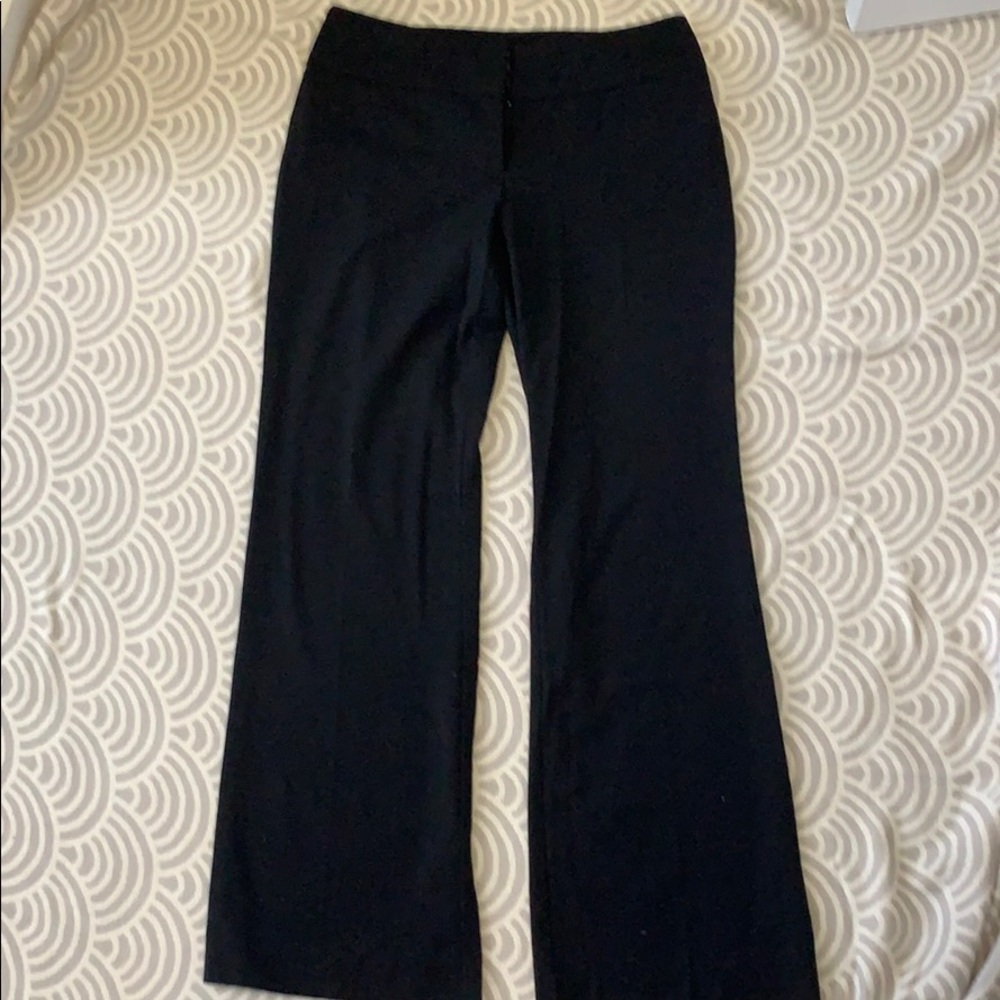 Wide leg curvy fit black casual dress pants
